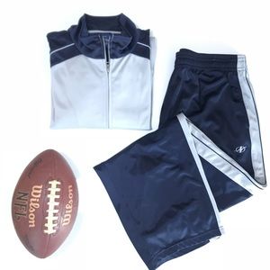 Men’s Gray and Navy Two Puce Track suit